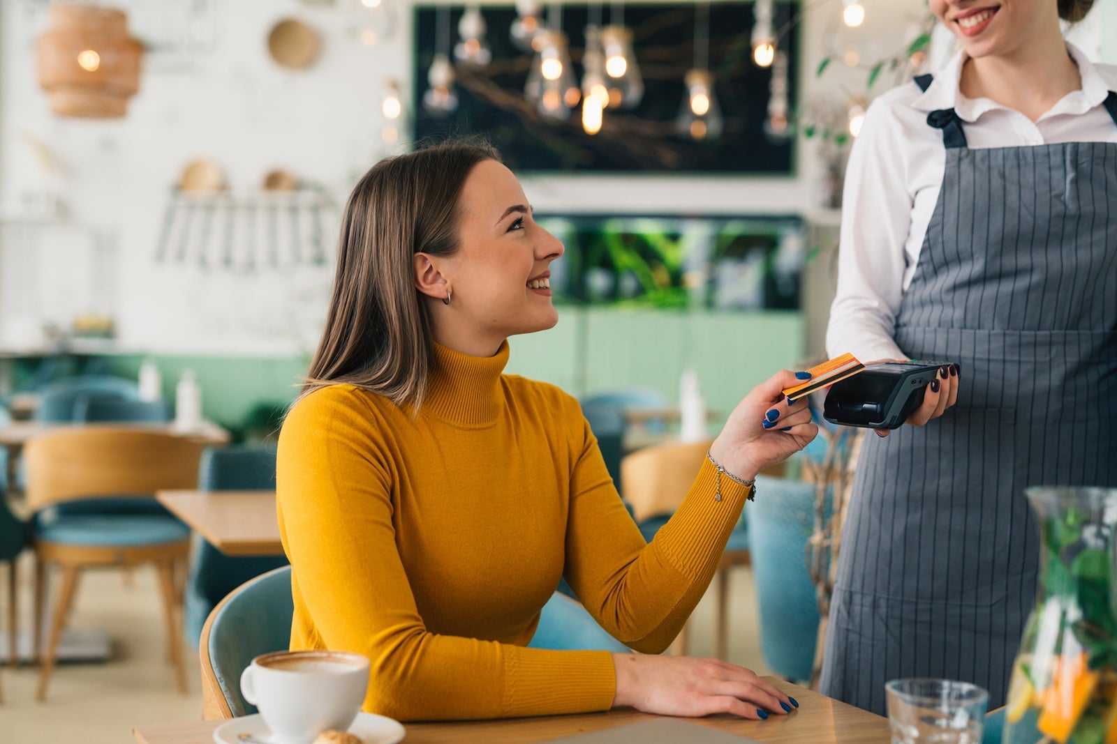 woman in cafeteria